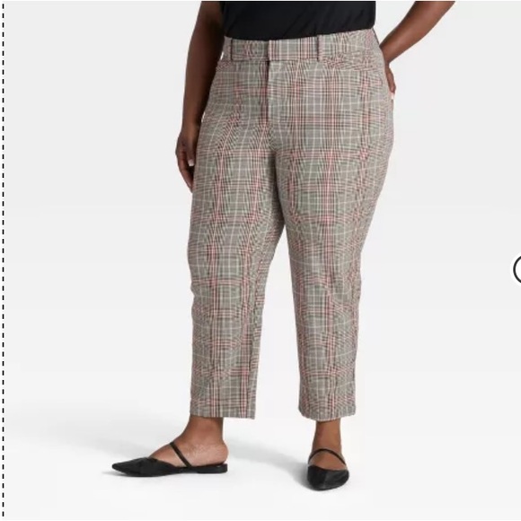 Take 50% OFF- Ava&Viv Stylish Plaid Women’s Pants, Size-16 - Picture 1 of 10